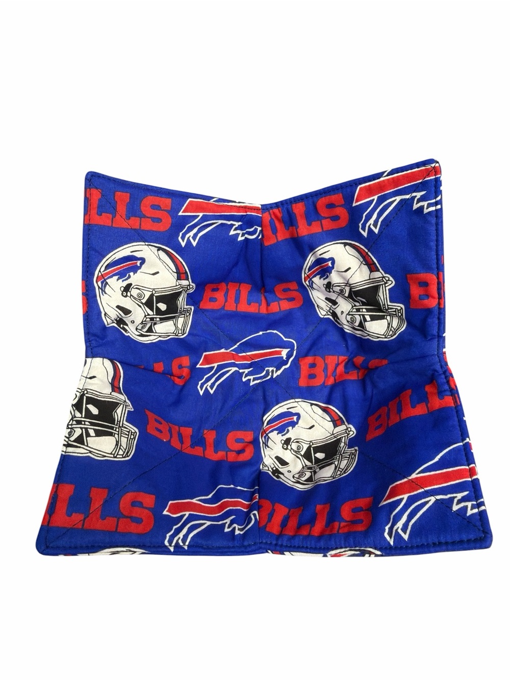 Hand Crafted Bowl Cozy Bowl Holder Microwavable  Cotton Buffalo Bills Red blue
